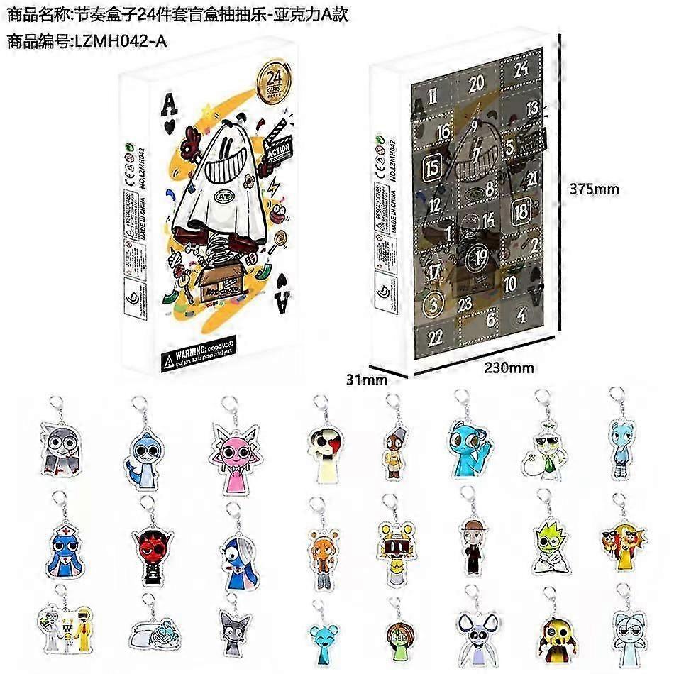 24pcs blind box Christmas advent calendar gift box Minecraft building block toys countdown small ornaments