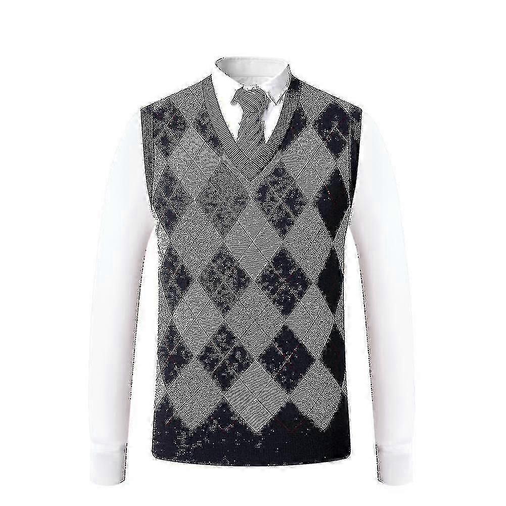 Yynuda Cashmere Pullover Wool Blend Ärmlös Stickad V-ringad tröja