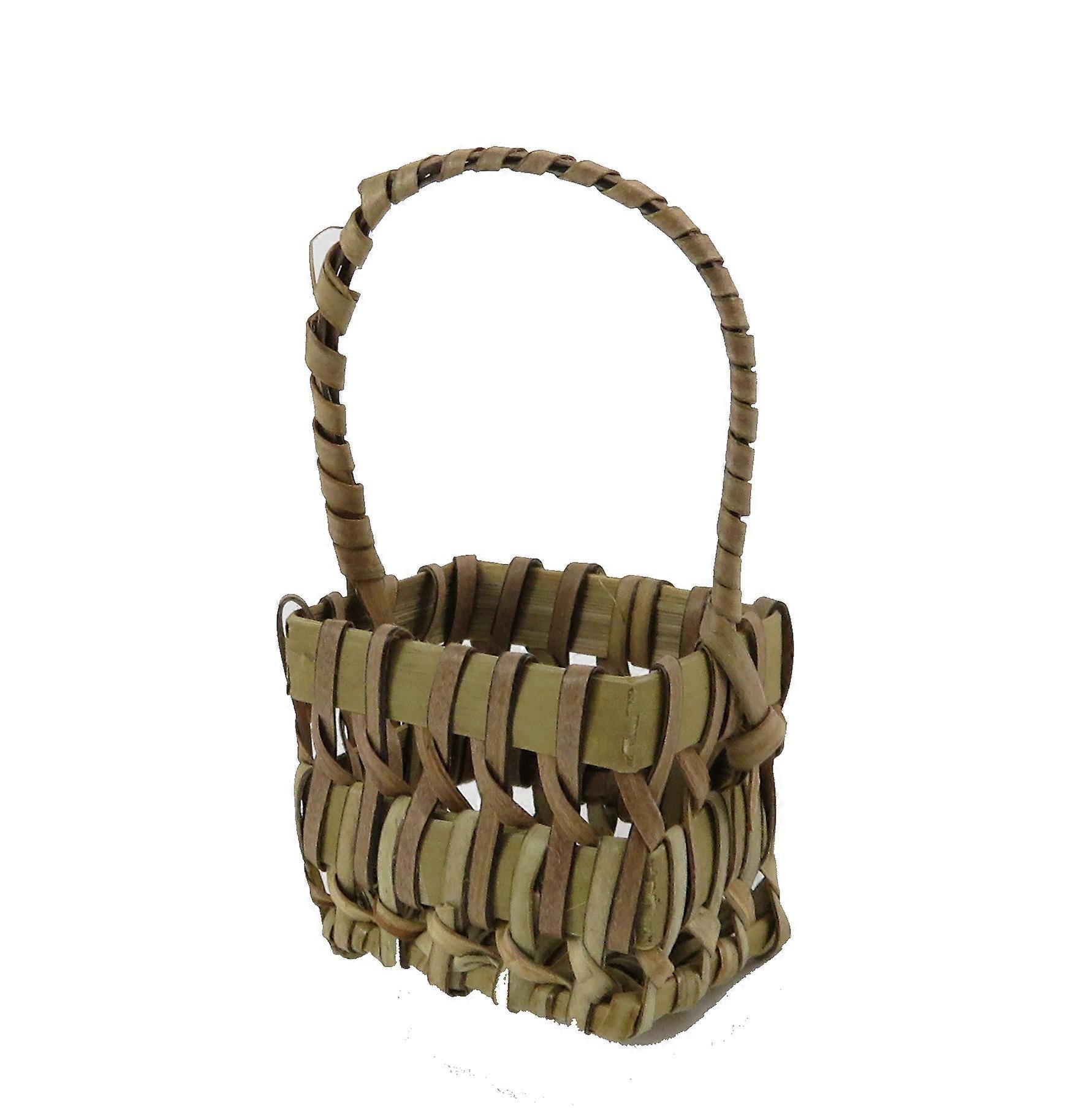 Dolls House 柳条编织长方形篮子微型商店花园配件