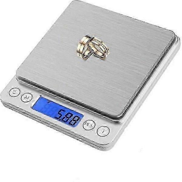 Ψηφιακή Ζυγαριά / Ζυγαριά Κουζίνας 0.01g-500g Ασημί F26