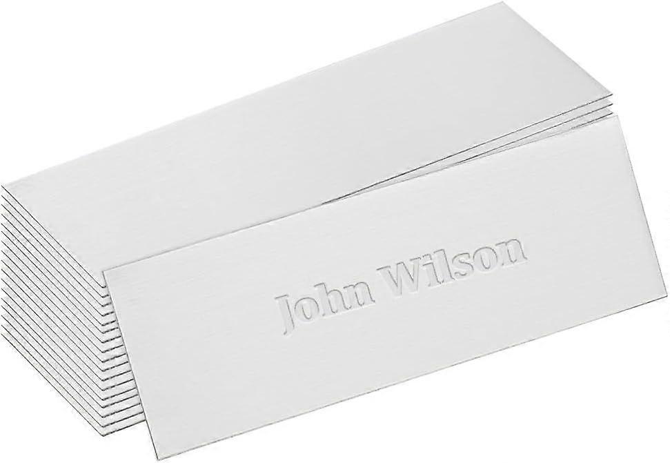 25pcs Name Plates Laser Engraved Blank Plate Stainless Steel Name Tag Frame Name Label Art Tag for Frame with Adhesive Backing 2.99"x 0.98" Personaliz