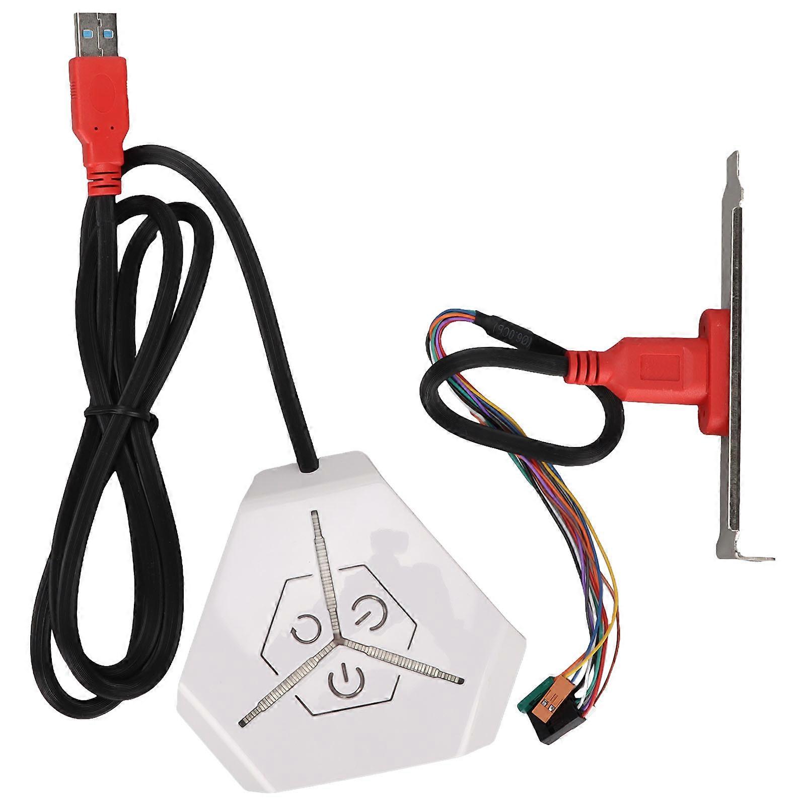 External Power Switch Waterproof Aerodynamic Arc Design Dual USB Transmission Port Desktop Mobile Switch