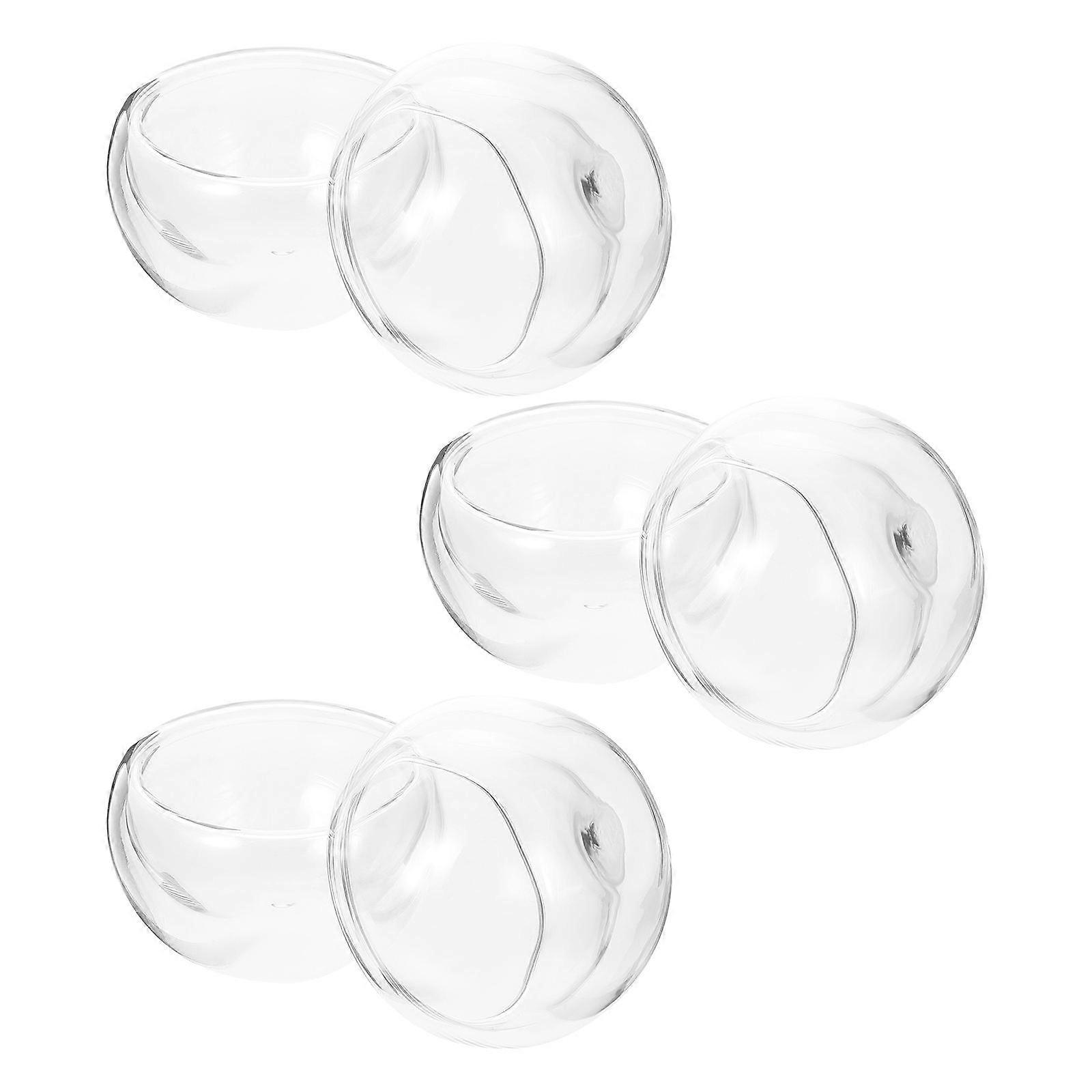 Double-Layer Tea Mug Glass Cup for Drinking with 6Pcs Transparent Set