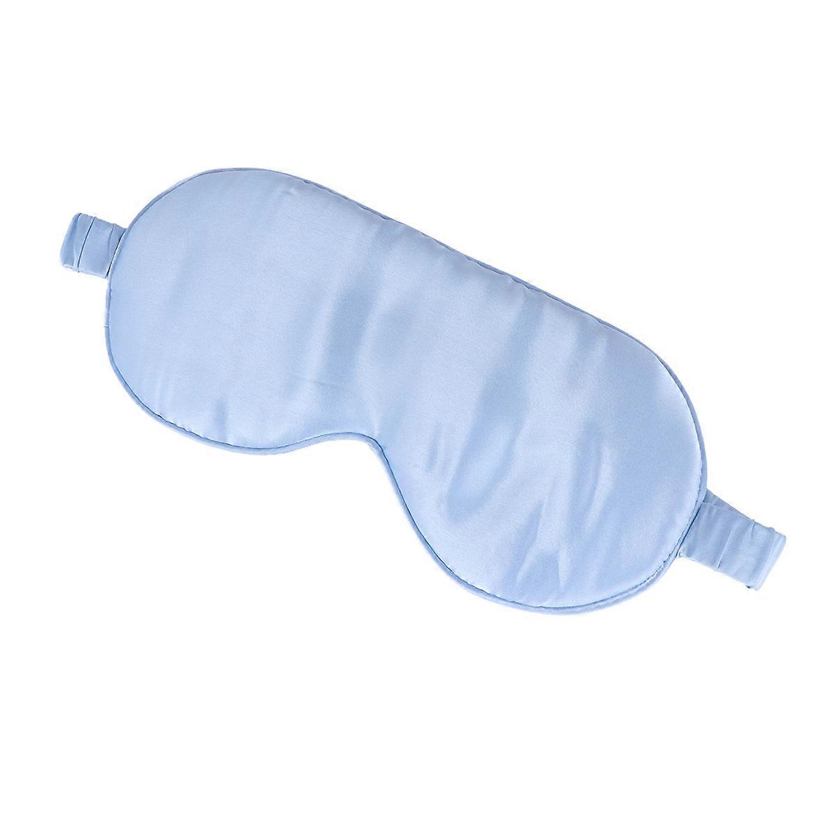 Silk Blindfold Adjustable Shading Eye Patch Light Blue Natural Silk Sleeping Eye Patch