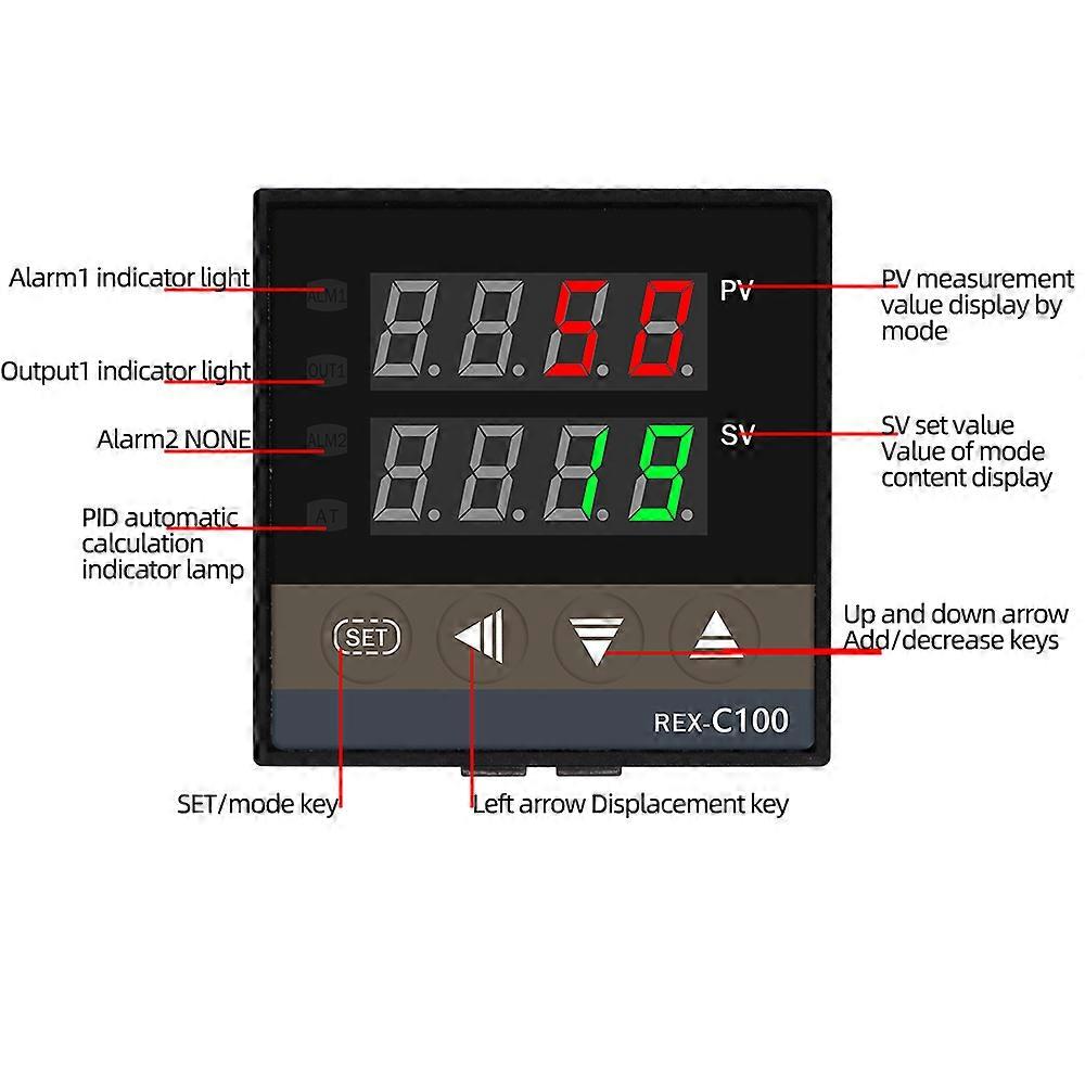 REX-C100 Temperature Controller Thermostat PID 0 to 400 ��c K Digital Controller Thermocouple REX-C100FK02-V*AN SSR output 30% of