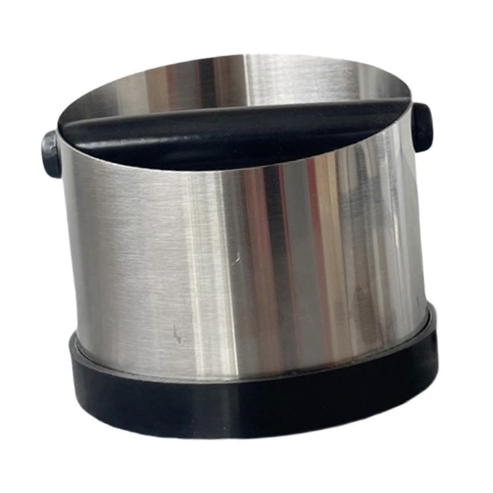 Stainless Steel Coffee Knock Box with Detachable Bar, Compact Espresso Grounds Disposal Bin