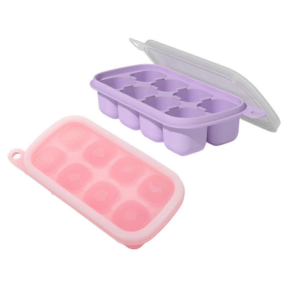 Space-saving Ice Cube Molds for Summer Drinks Silicone Material Easy Release 2Pcs