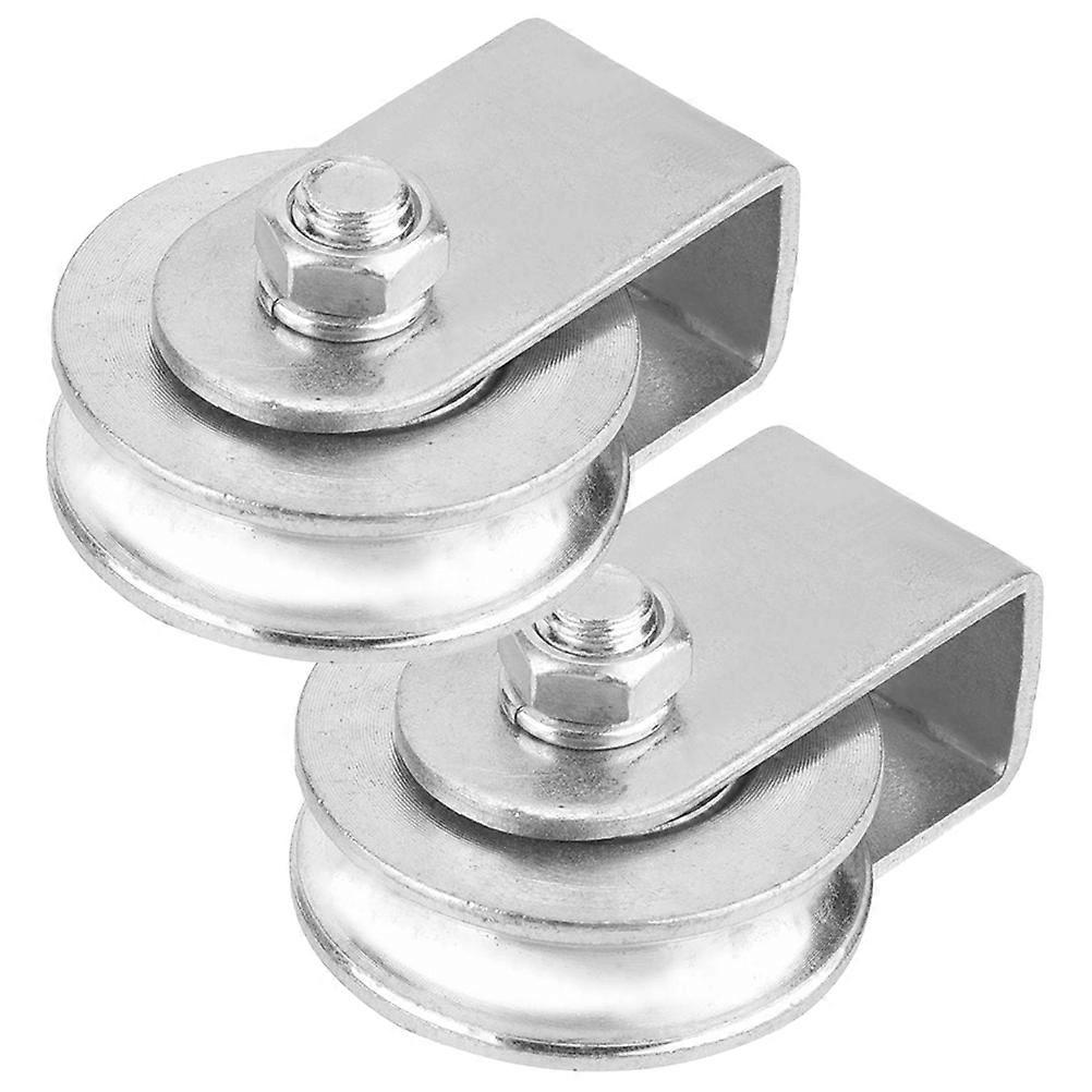 Single Pulley Hoist Steel Pulley for Lifting 2Pcs with Smooth Rotation