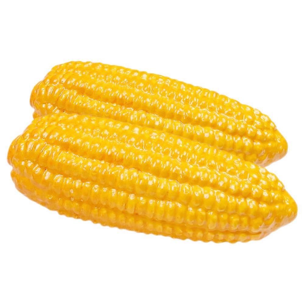 Lifelike Corn Foam Props for Decoration 2Pcs Yellow Artificial Vegetable