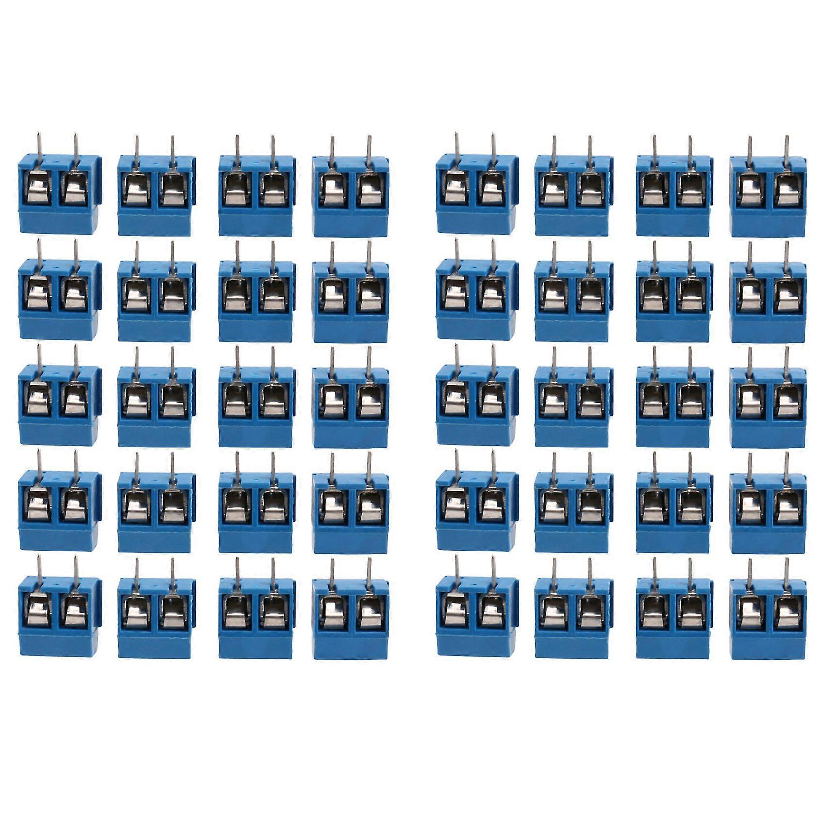 2-Pin Screw Terminal Block Connector 5.08mm Pitch Panel PCB Mount, 40Pcs