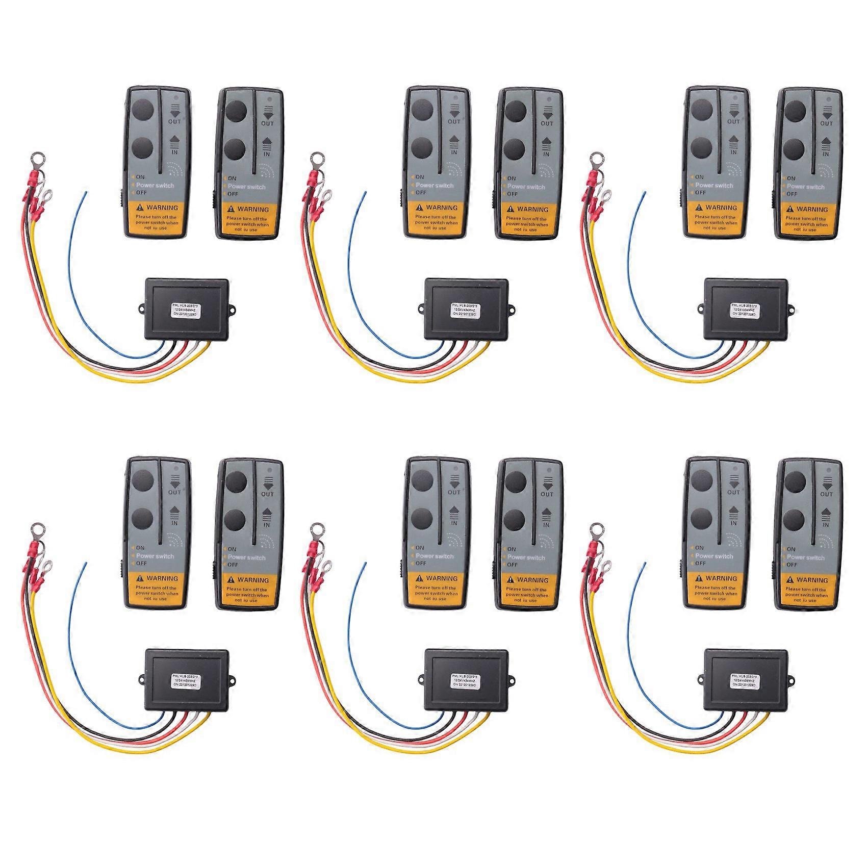 6Set 12V 24V 2.4G 50M Universal Car Wireless Winch Crane Remote Control Controller with Twin Handset Remote Range