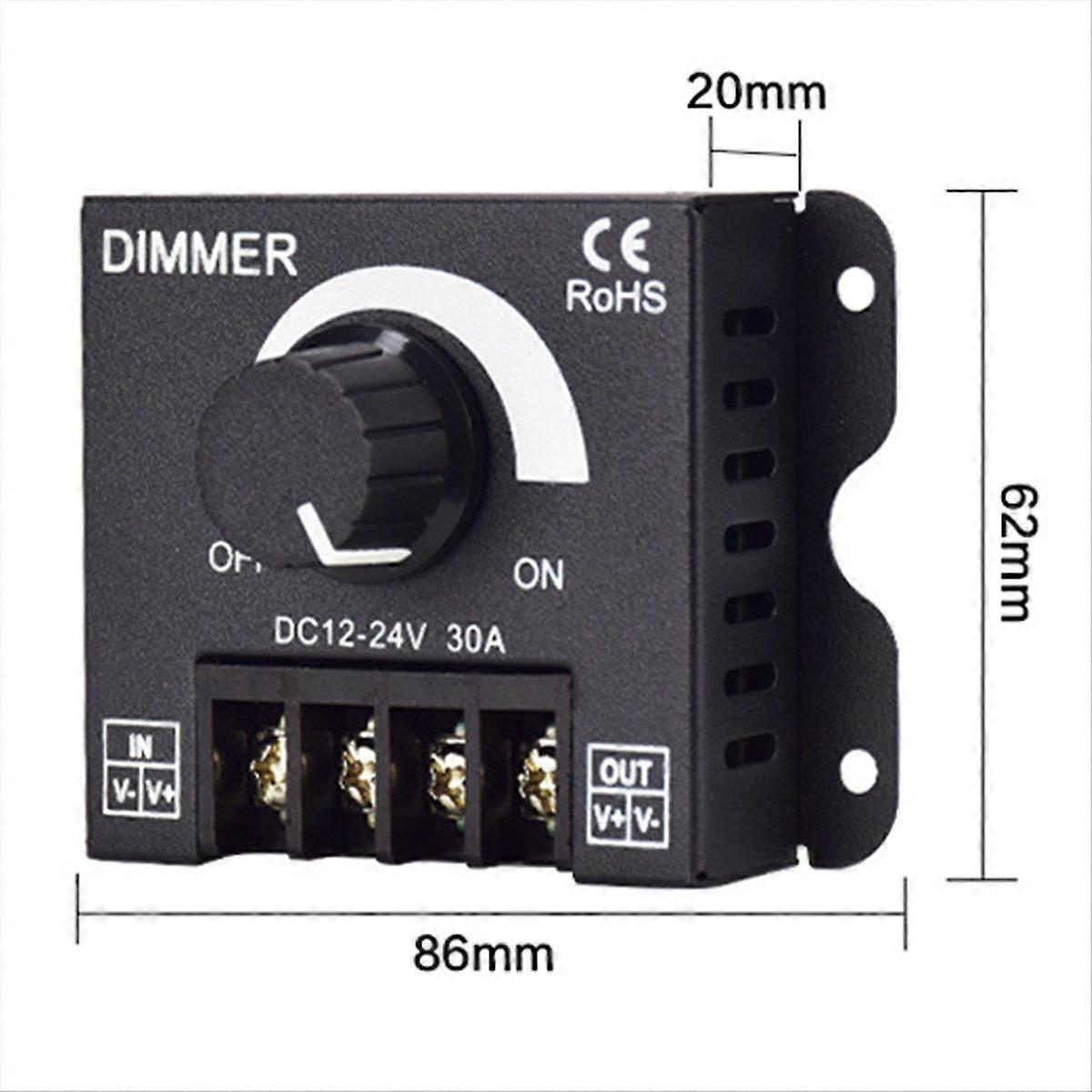 5PCS DC 12V 24V LED Dimmer Switch 30A Regulador de voltaje