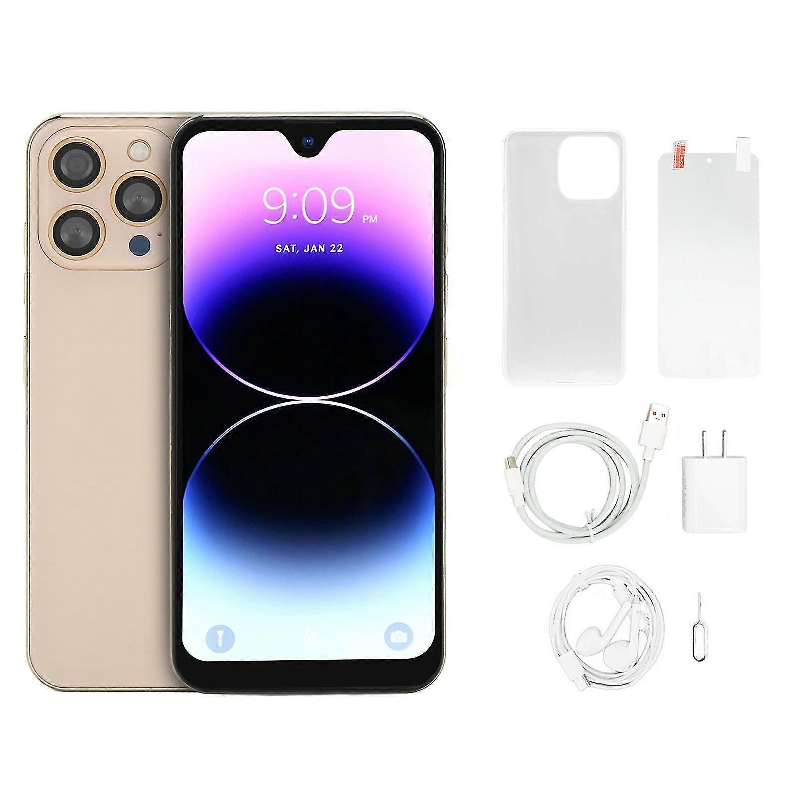 סמארטפון I14 Pro Max 6.7 אינץ' 5G - 8GB RAM, 256GB אחסון, מצלמת 32MP, לא נעול, זהב