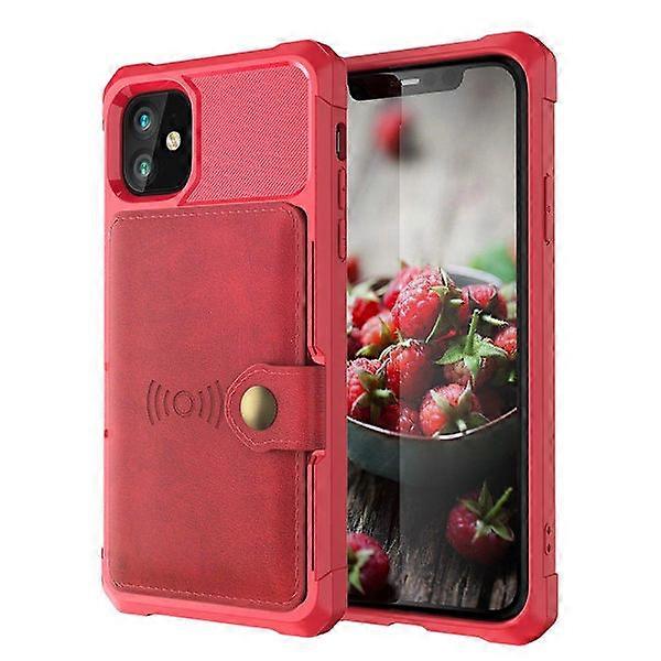Compatible with iPhone 12 - Case with Card Holder Red