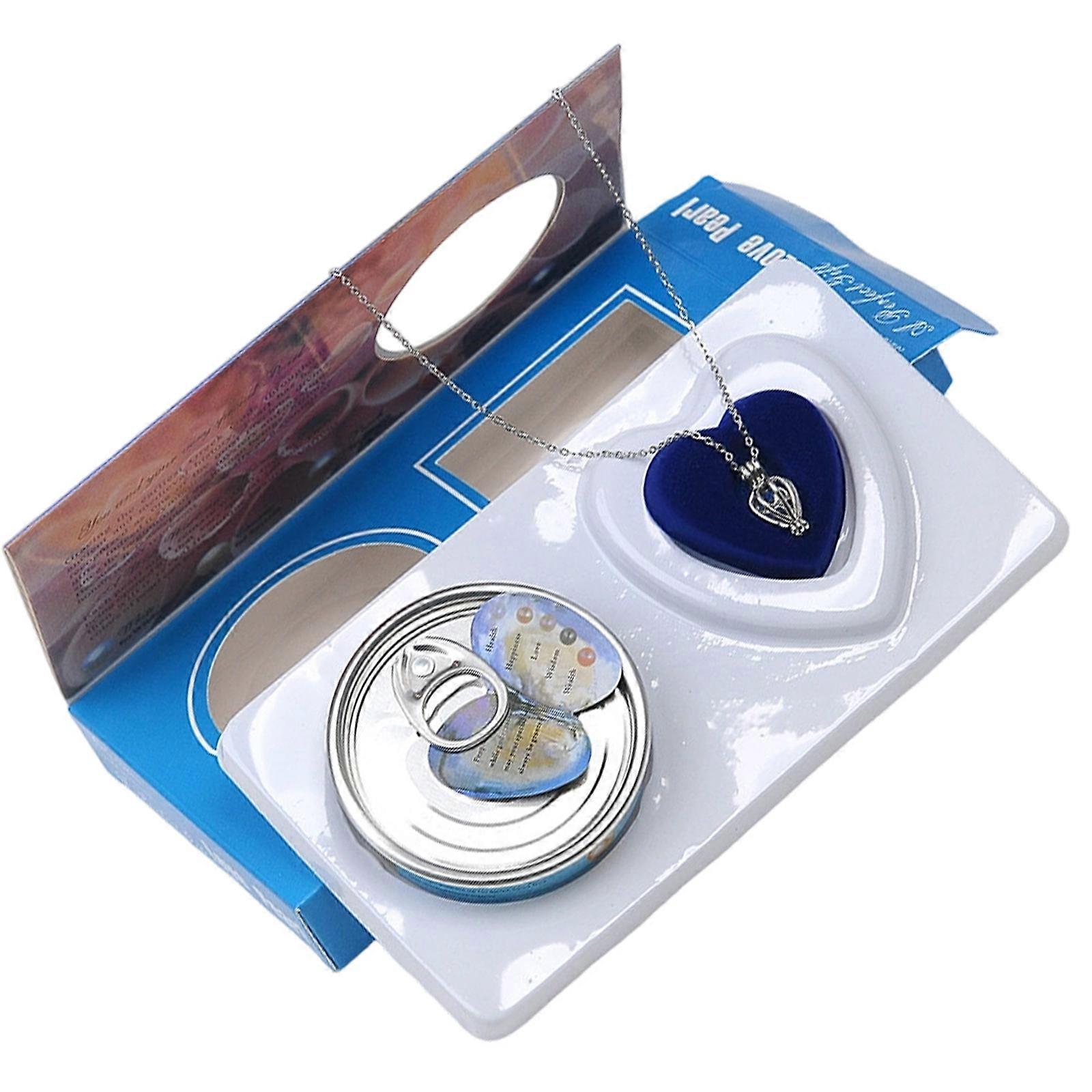 Pack Of 1 Unique DIY Pearls Necklace Crafting Kit Providing Simulated Oysters Opening Simulation And Innovative Can Holder Multicolor