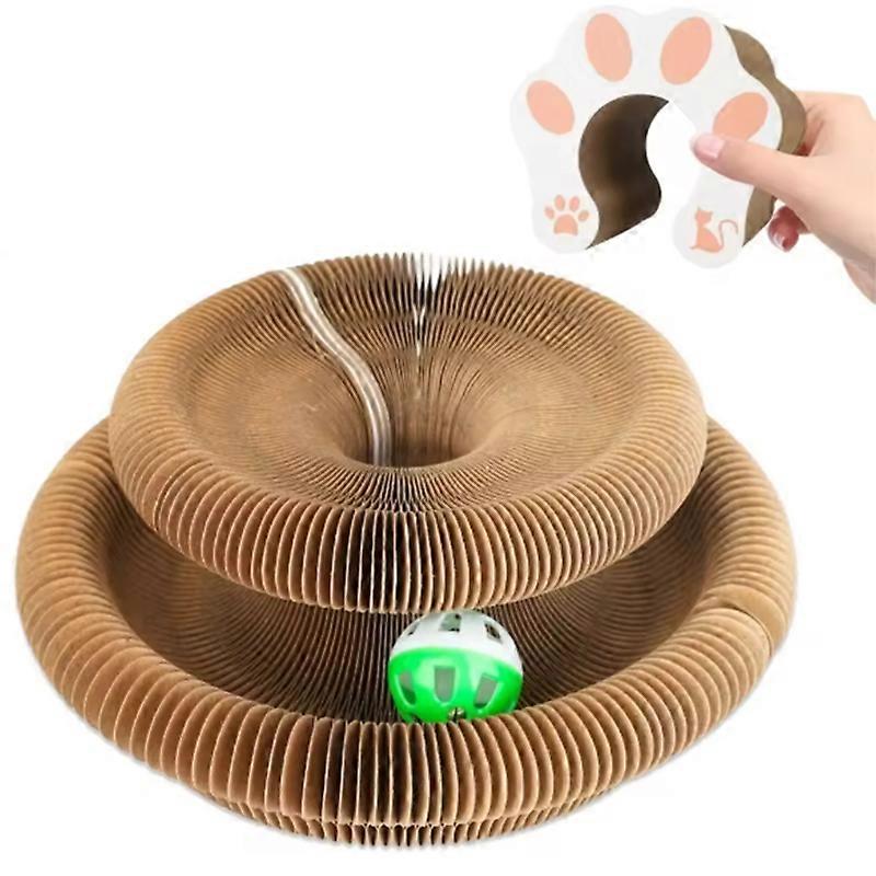 Durable Cat Toy Cat Accordion Magic Organ Cat Scratching Board Cat Toy Ball Scratch Pad Cat Scratcher Kitty Kurlz