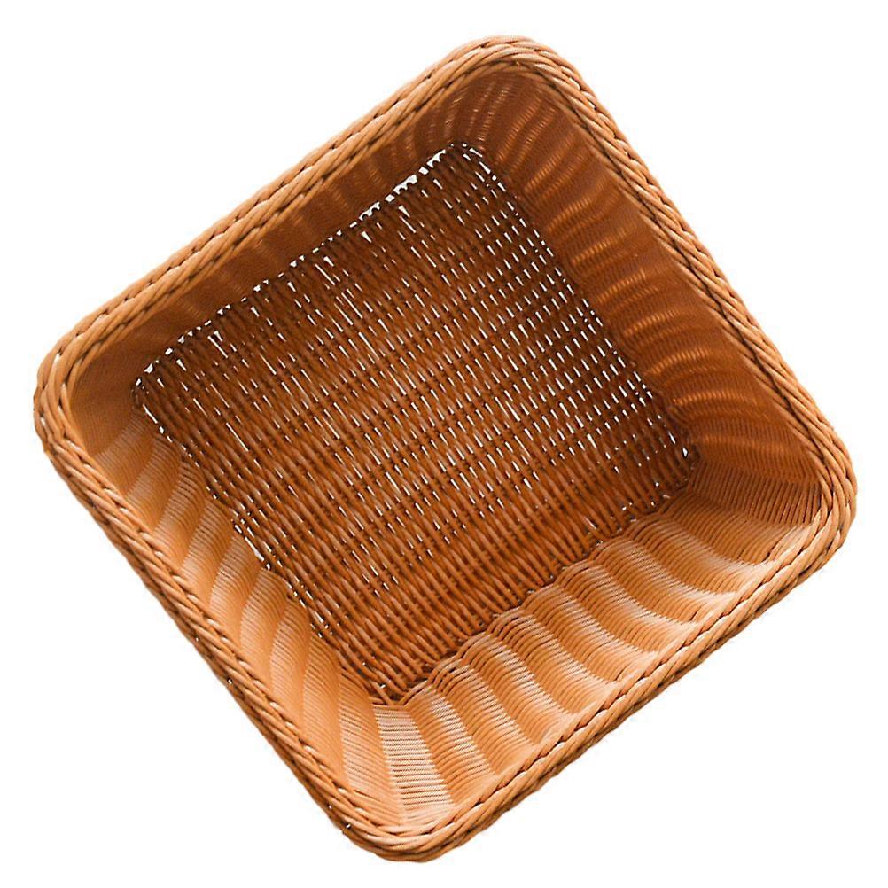 Display Basket Plastic Storage Basket for Storage Use 1Pcs Brown