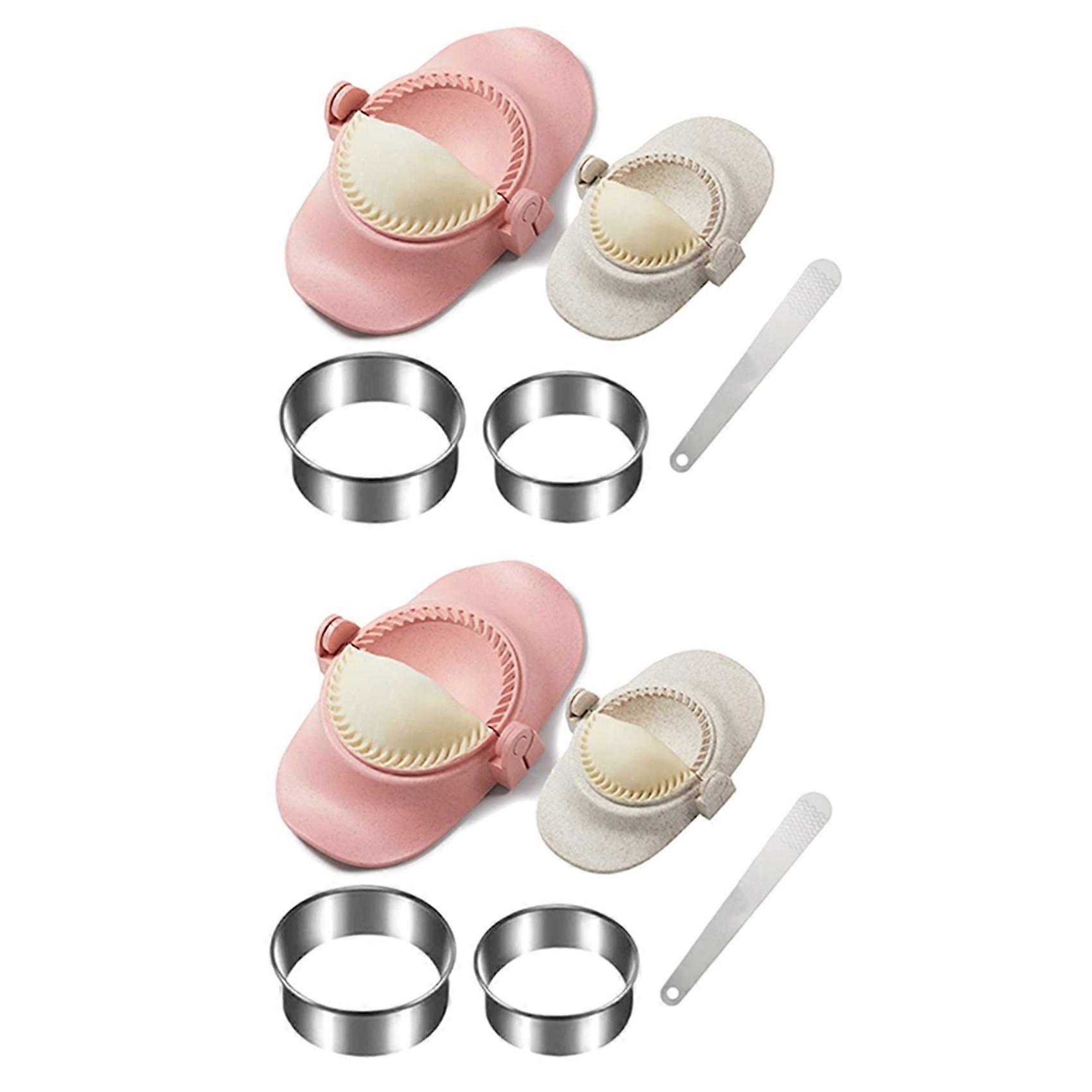 4X Dumpling Maker, Dumpling Dough Press Mold Set with Ring Cutter and Stuffing Spoon, Kitchen Gadget for Empanada