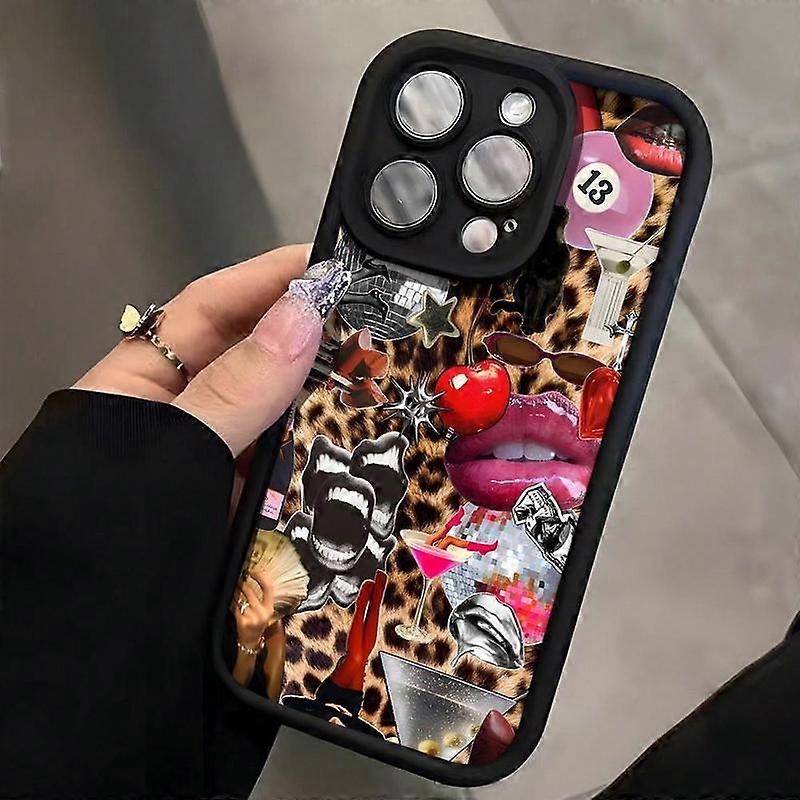 Fashion Leopard-Print Pattern Phone Case, TPU Total Protective & Drop-resistant Protective Case for iPhone 11 12 13 14 15 16 Pro Max, Mobile