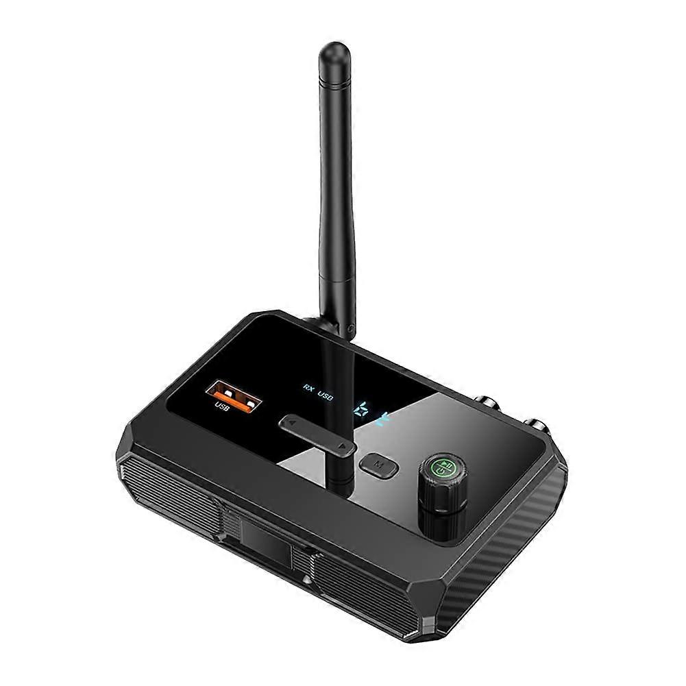 Bluetooth 5.3 Audio Transmitter Receiver Adapter with 3.5mm RCA Optical Coaxial U Disk Compatibility for Stereo Music