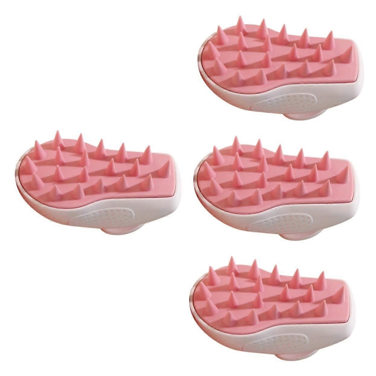 4pcs Scalp Massager Shampoo Brush Set for Deep Scalp Cleaning and Stress Relief in Shower