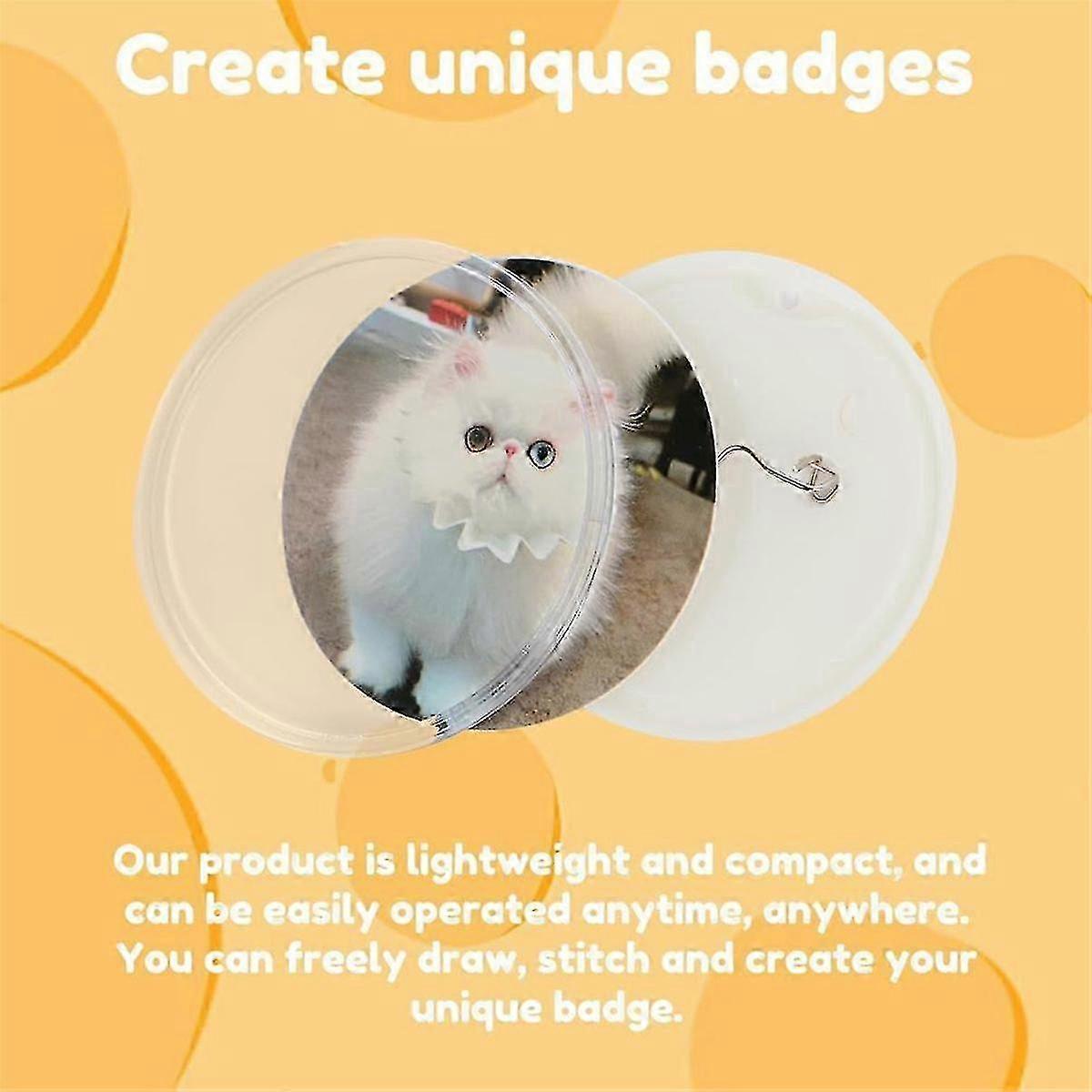 Badge Maker Machine, Solid Pin Maker, CreativePress Machine Badge Punch Kit, Easy to Use Pin Badge Maker for Children