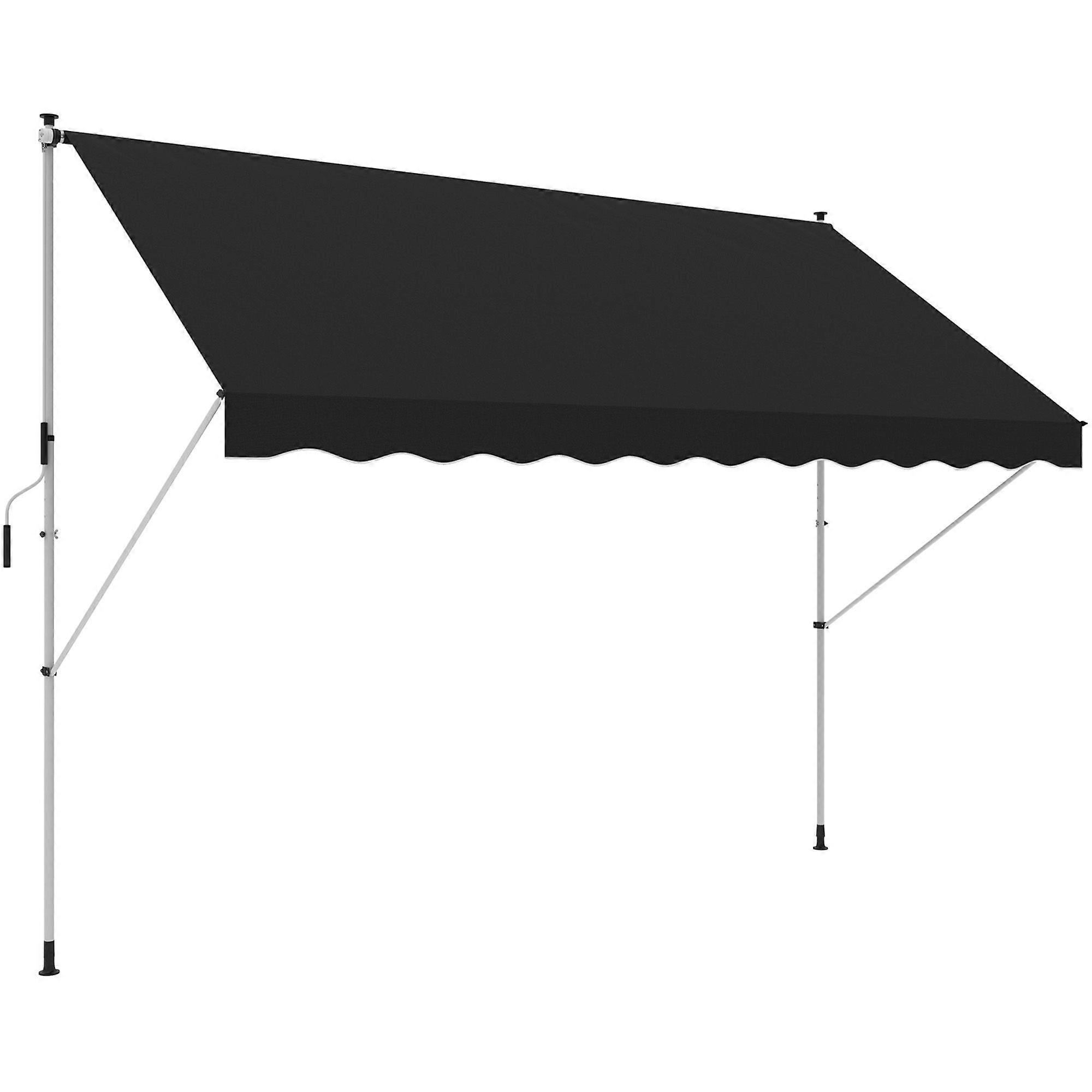 3x1.5m Adjustable Aluminium Awning Black
