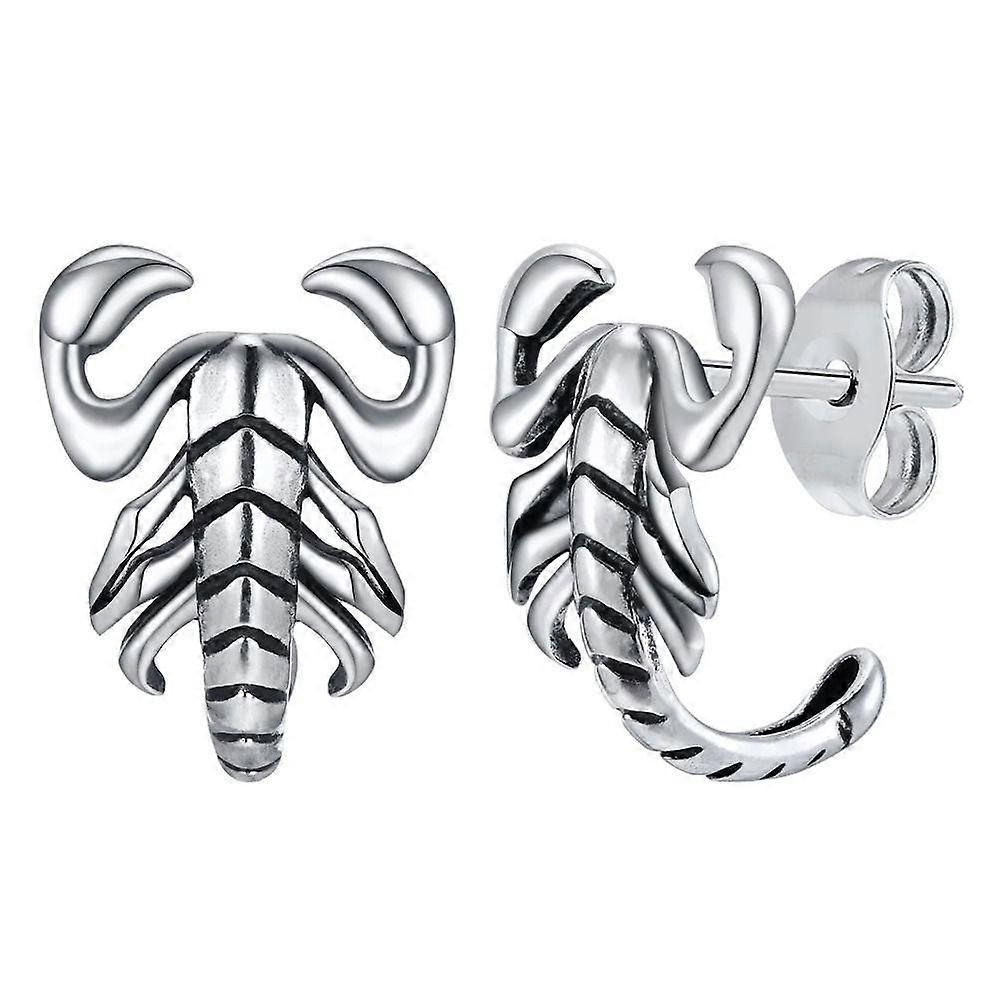 Cool Silver Stud Earrings Gothic Men Ear Studs Trendy Scorpion Earrings Studs  Gift
