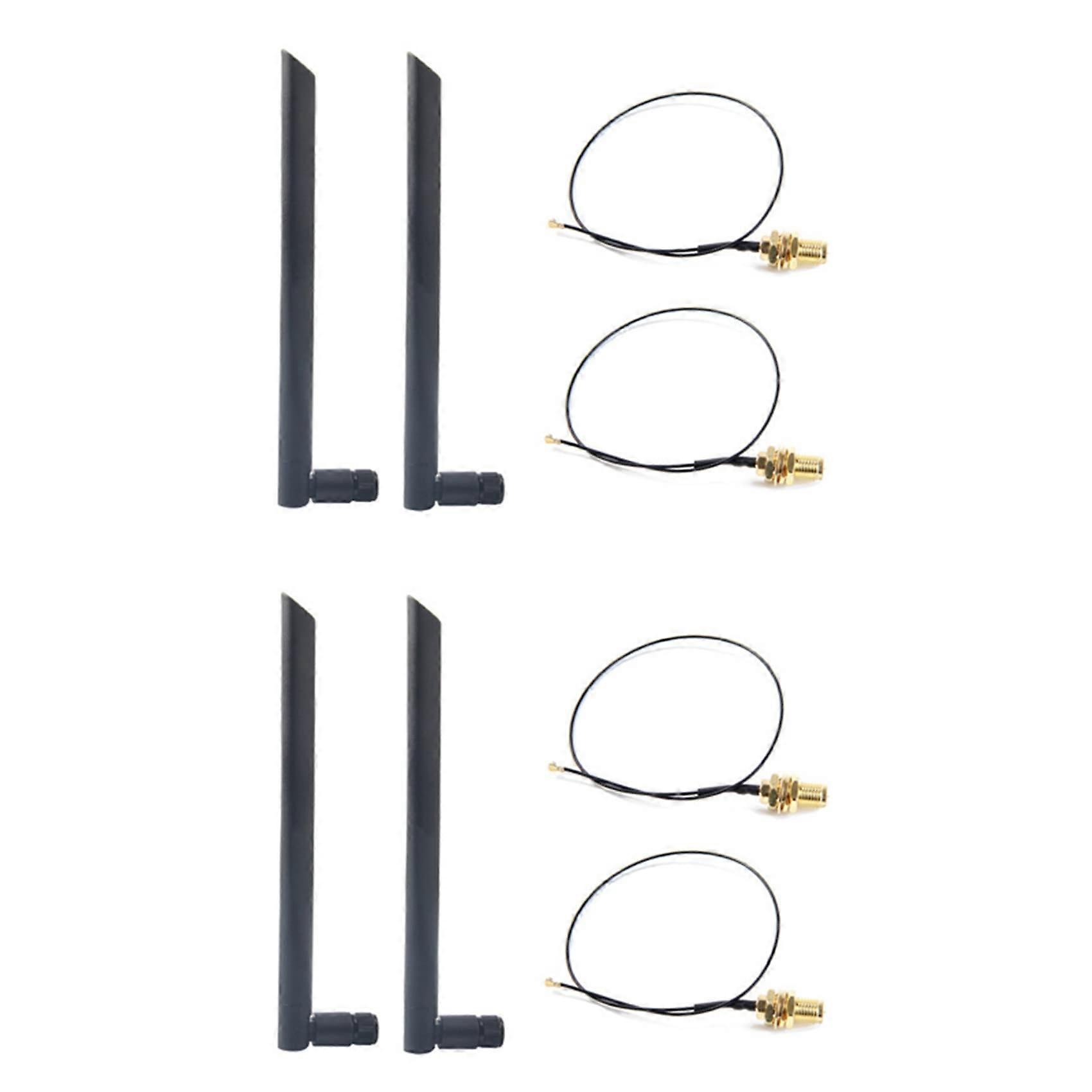 2X 6dBi Dual Band WiFi Antenna RPSMA with MHF4 Cable for AX200 AC9260 M.2 Wireless Card
