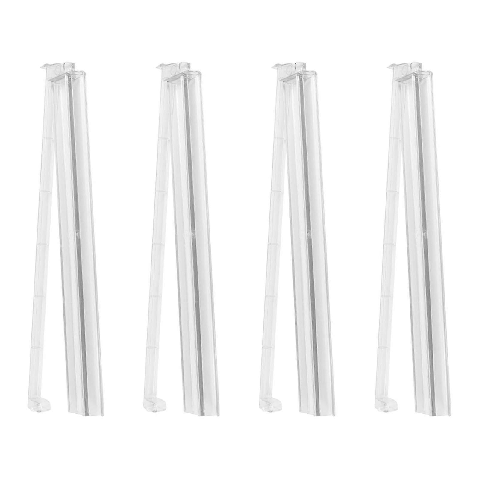 4Pcs Acrylic Mahjong Rack with Pusher, Transparent Silver