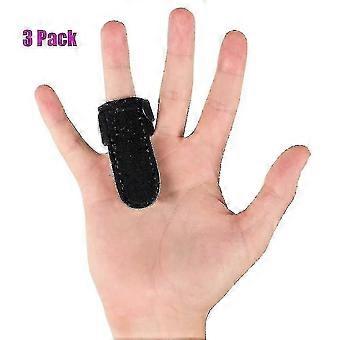 3 Pack Trigger Finger Splint - Support Brace For Middle, Ring, Index, Thumb And Pinky - Straightening Curved, Bent, Locked And Stenosing Tenosynovitis