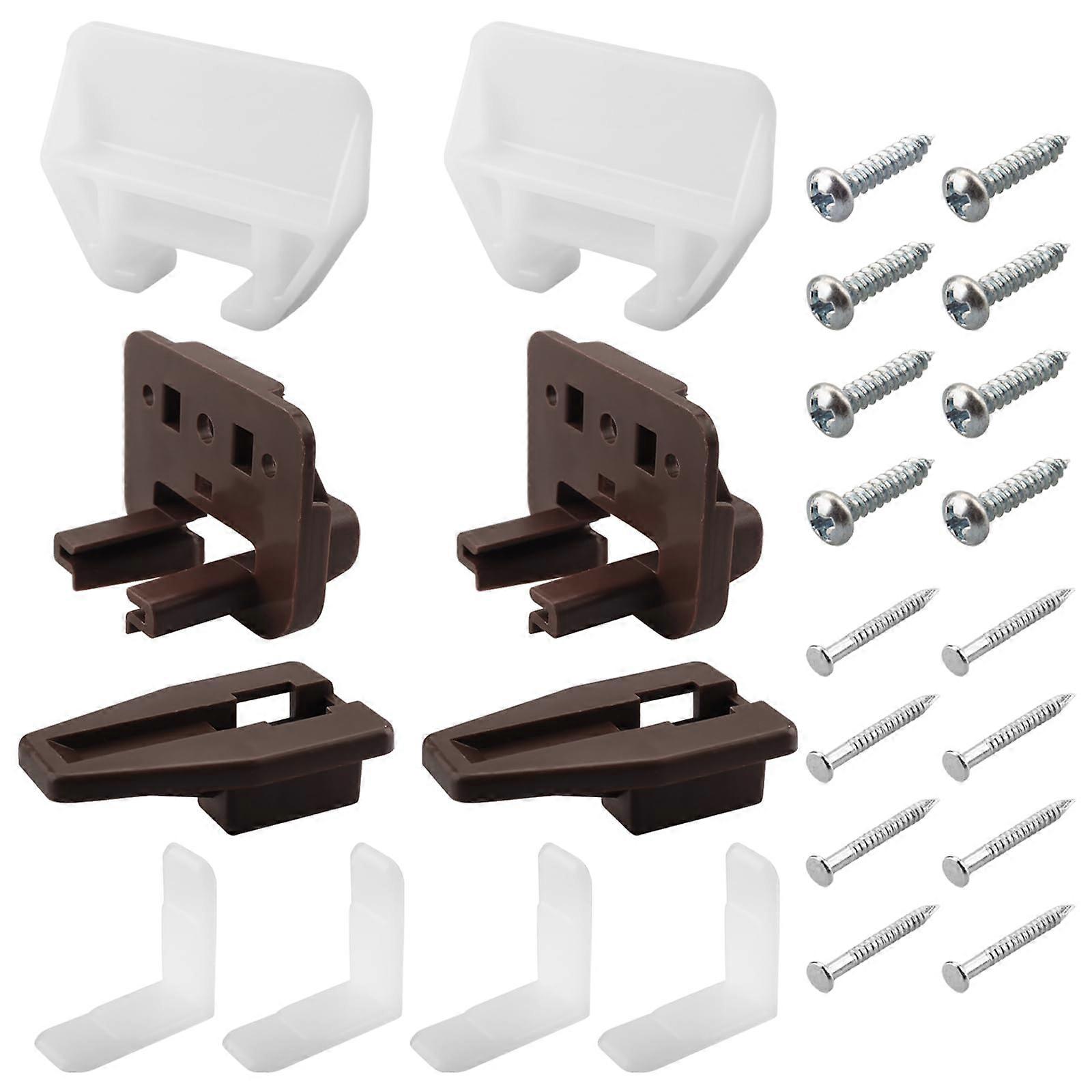 Drawer Track Guide and Glides 2 Pack, White Plastic Replacement Kit for Smooth Dresser Drawer Alignment