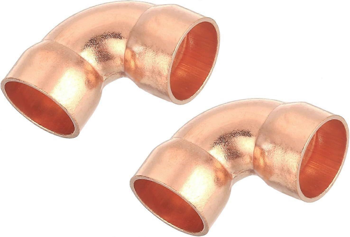2 Pcs 90 Degree Copper Elbow Fitting Short Turn Sweat Connector 28.6x1.05mm for Plumbing HVAC