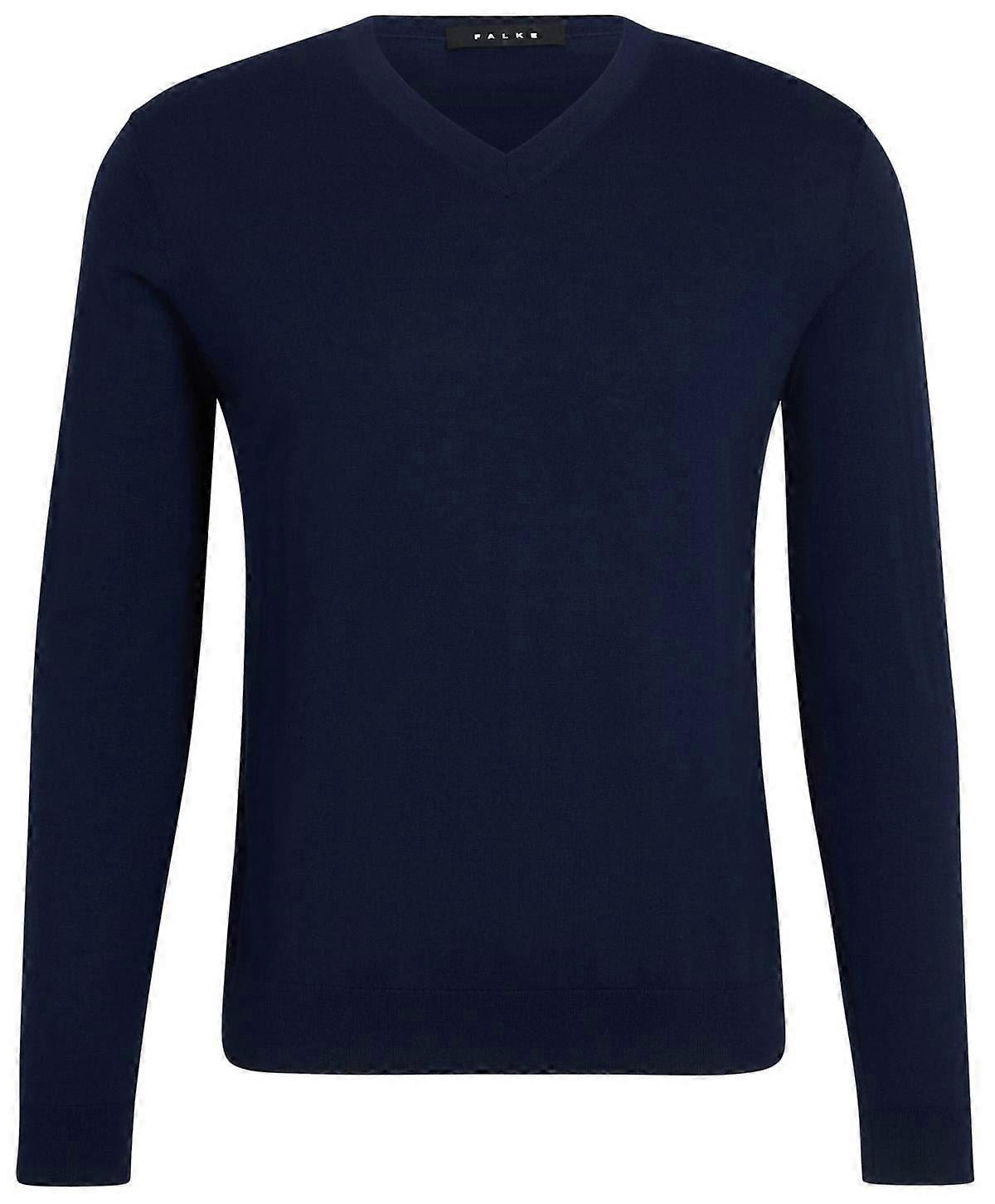 Falke Merino Ultra-Fine V-Neck Sweater - Space Blue