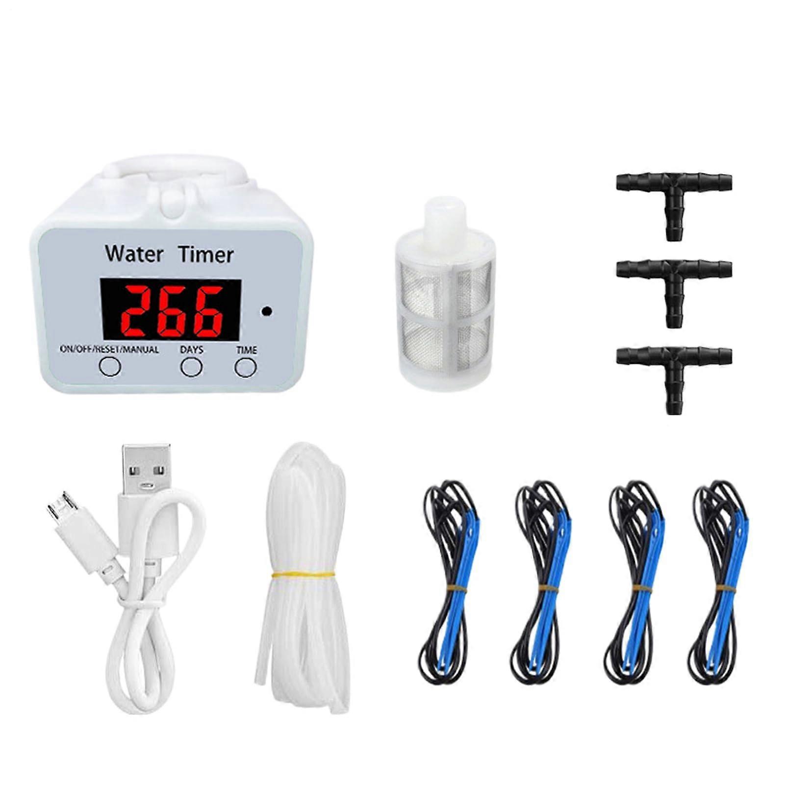 Automatic Drip Irrigation System with Smart Timer for Up to 16 Plants, Rechargeable Plant Watering Kit