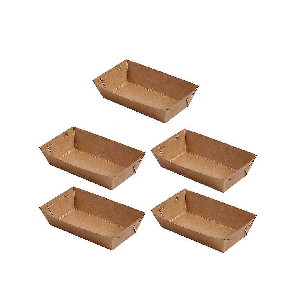 Bateau alimentaire pour collation, lot de 5, en papier kraft brun clair