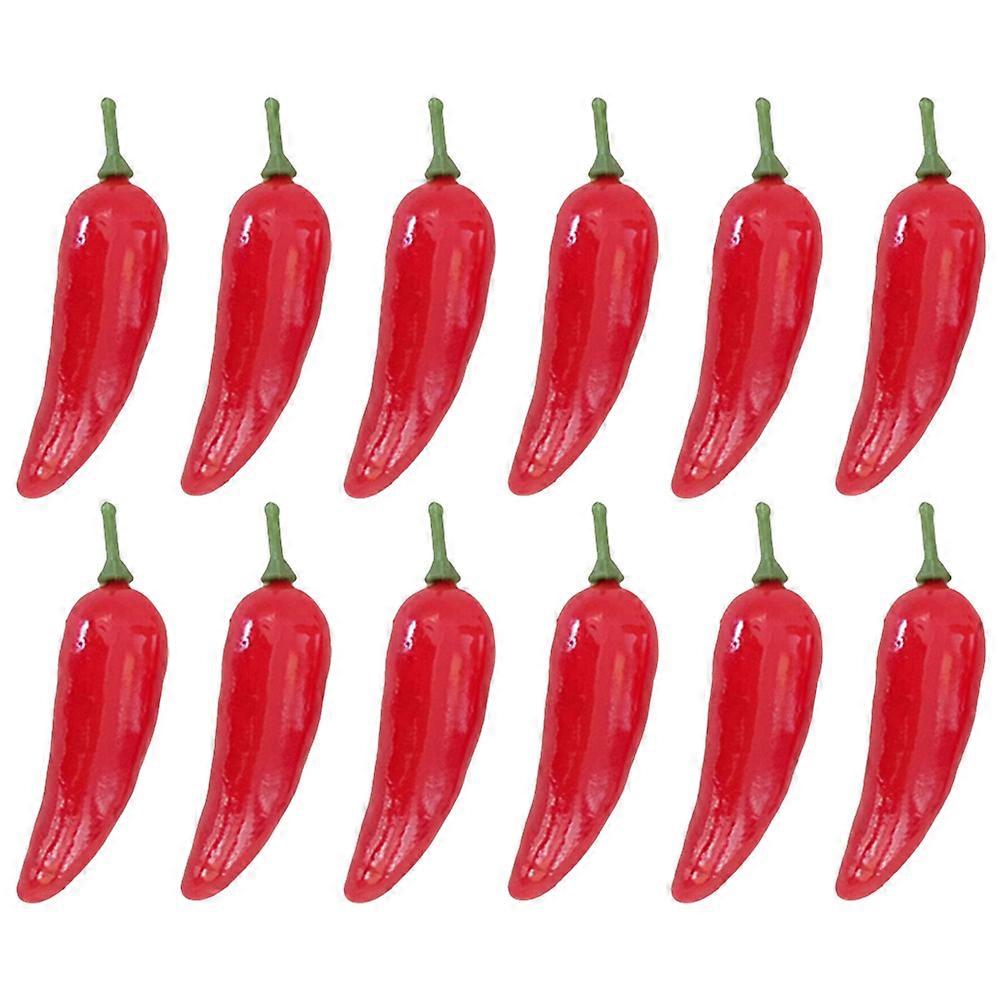 60Pcs Mini Artificial Chili Pepper for Photography Props Red Foam