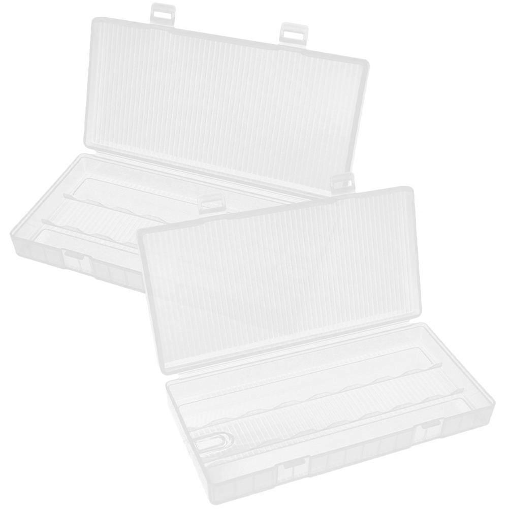Transparent Plastic Battery Storage Box for Storage 2Pcs Durable Organizer Case