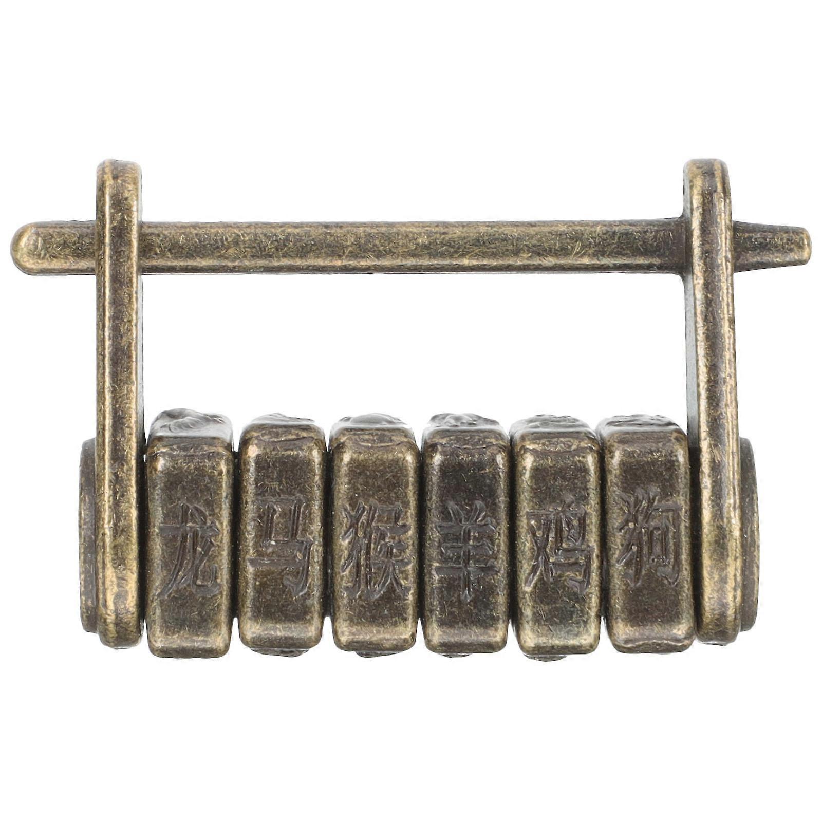 Retro Antique Combination Lock Metal Padlock for Suitcase