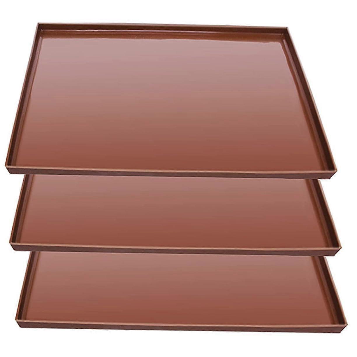 3pcs Non Stick Silicone Dehydrator Sheets with Raised Edge for Fruit Leather and Liquid Drying