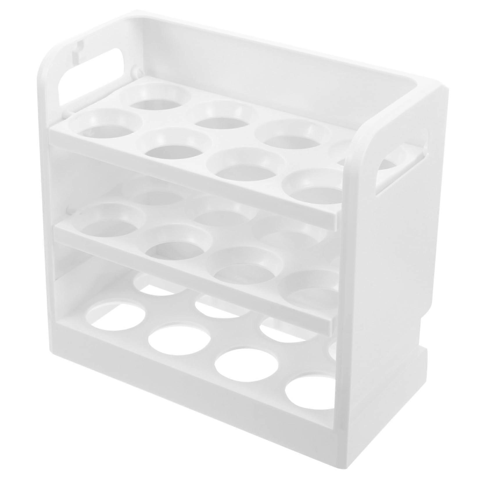 Egg Storage Container for Fridge Door, Stackable Refrigerator Egg Holder with SpaceSaving Flip Design