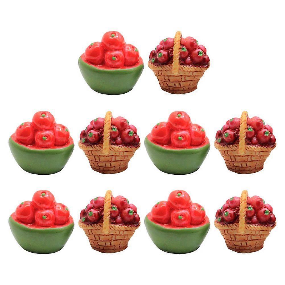 10pcs Mini Fruit Baskets Decorative Fruit Baskets DIY Prop Mini House Baskets