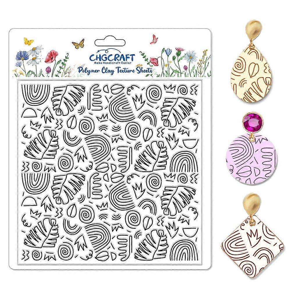 Graphics Polymer Clay Texture Sheets Doodle Style Silicone Texture Stamp Clay Texture Mat Modeling Pattern Pad Sheets for Jewelry and Earrings Tools, 