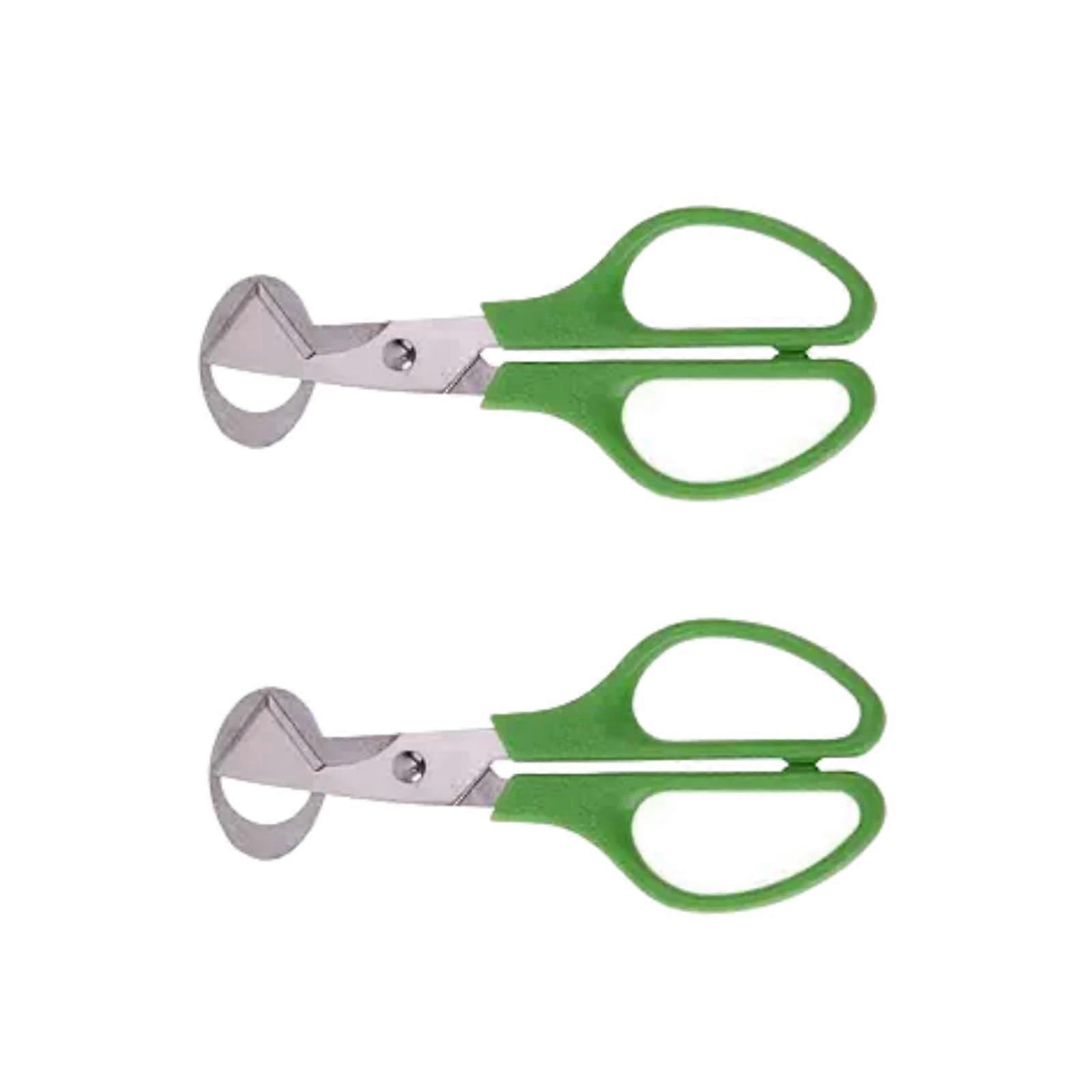 2Pcs Stainless Steel Egg Cutters with Precision Shell Cutting, Quail Egg Scissors Green