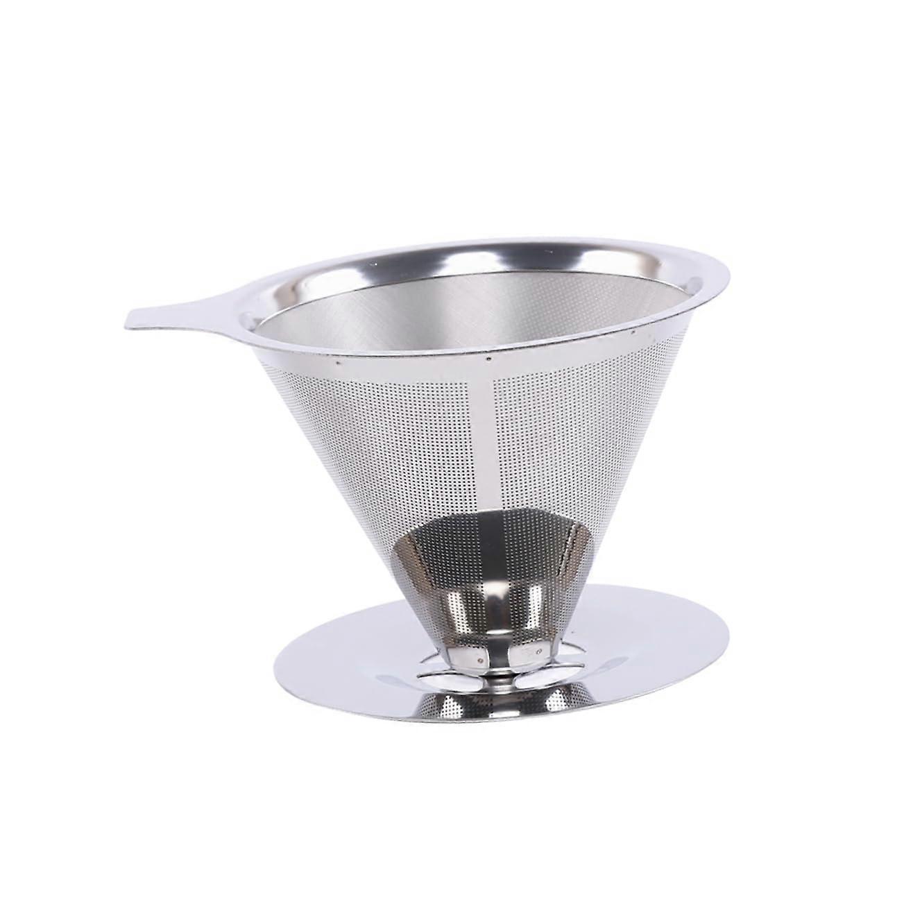 Reusable Cone Coffee Filter Dual Layer Mesh Basket Dishwasher Safe for Pour Over Brewers