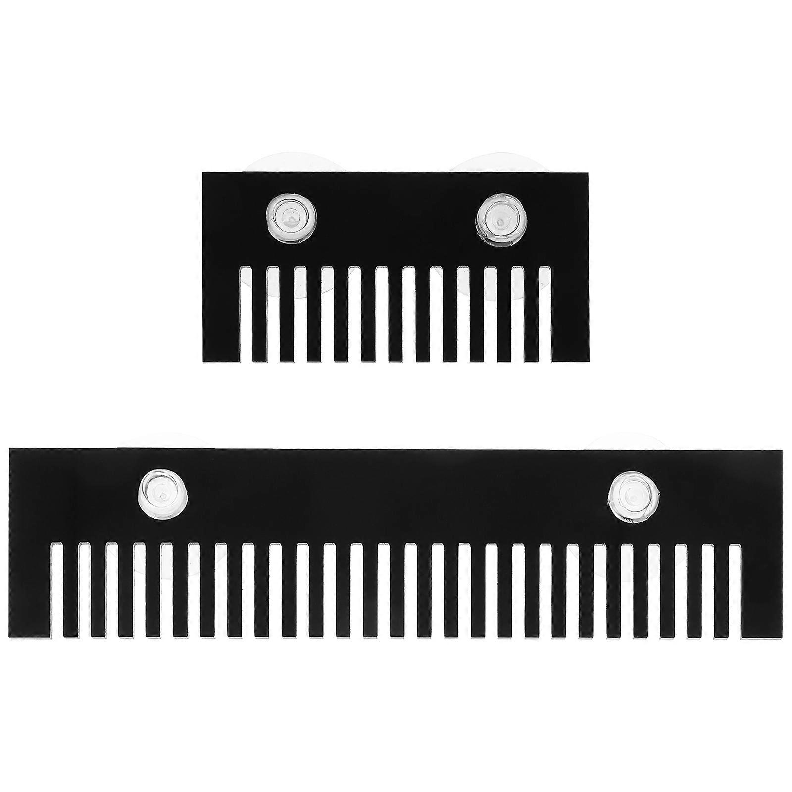 Black Acrylic Aquarium Comb for Fish Tank Overflow 2Pcs