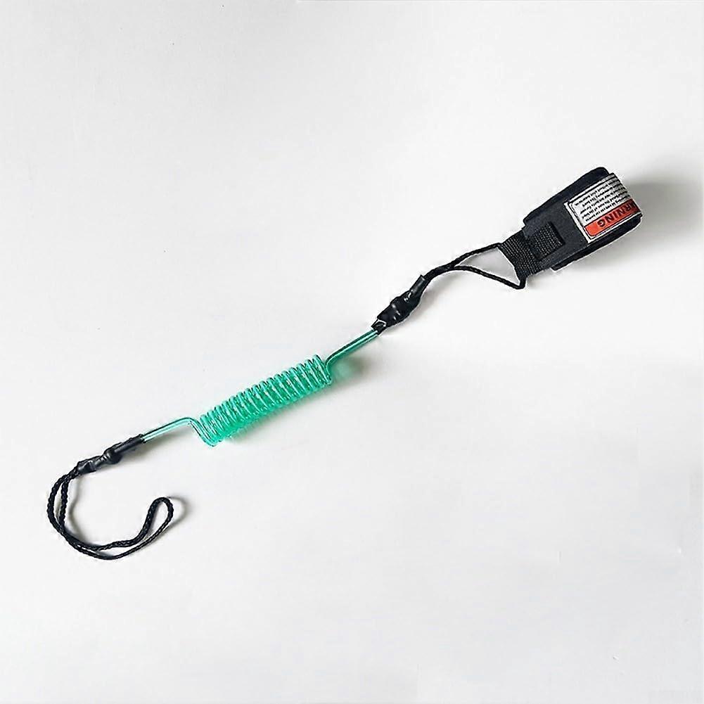 Green Adjustable Bodyboard Leash with Quick Release and Spring Coil for Surfing Safety