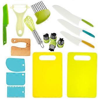 Kids Cooking Cutter Set Safe Reusable Plastic Toddler Kitchen Cutter Set with