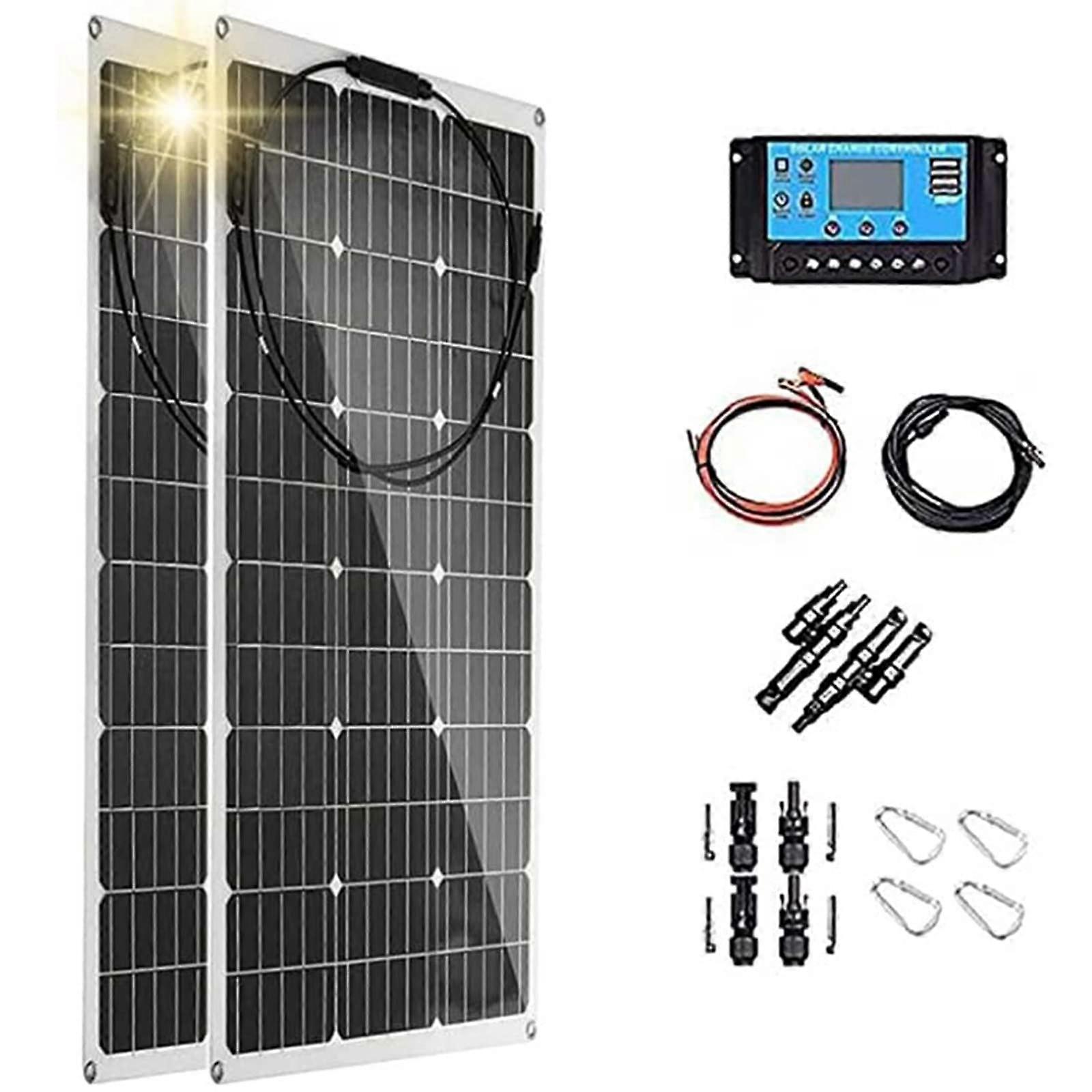 600W Flexible Monocrystalline Solar Panel Kit 18V with 40A Controller for RV Boat Caravan