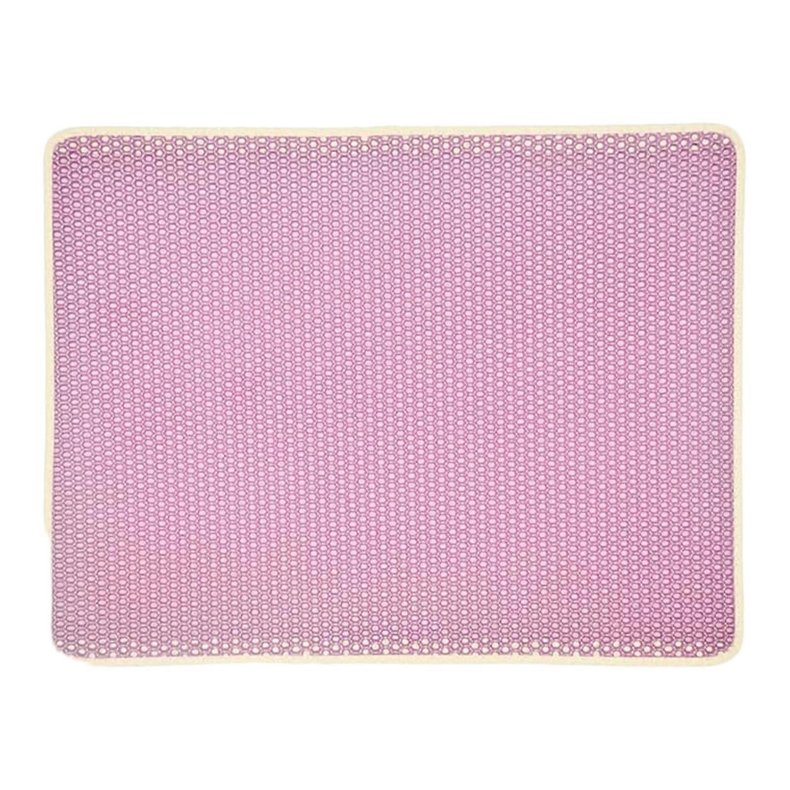 Waterproof Double Layer Cat Litter Mat Mess Easy Clean EVA Pink Durable ScratchResistant